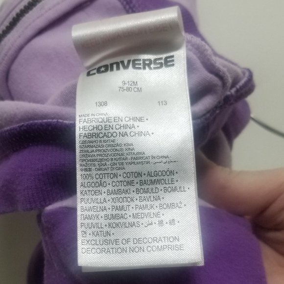 purple Converse toddler's hoodie - Picture 3 of 6